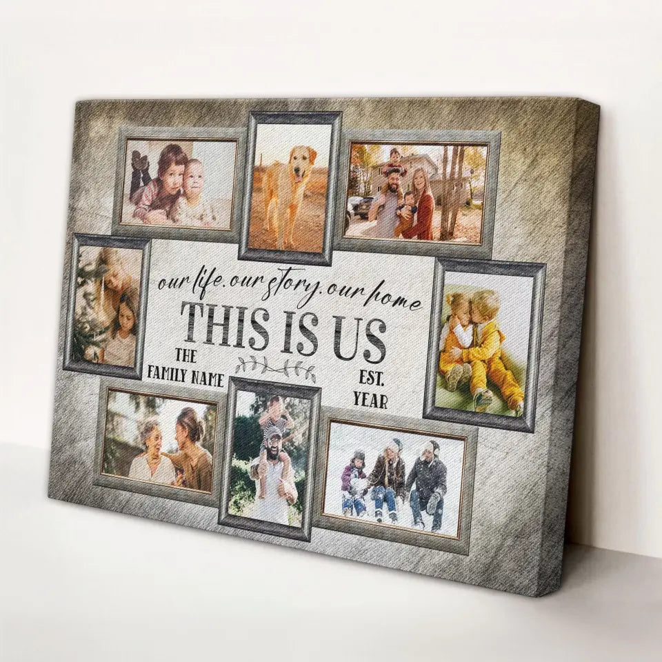 Personalized Canvas Prints, Custom Photo, Name, Family Pictures Wall Idea, Family Gift Canvas Dem Canvas