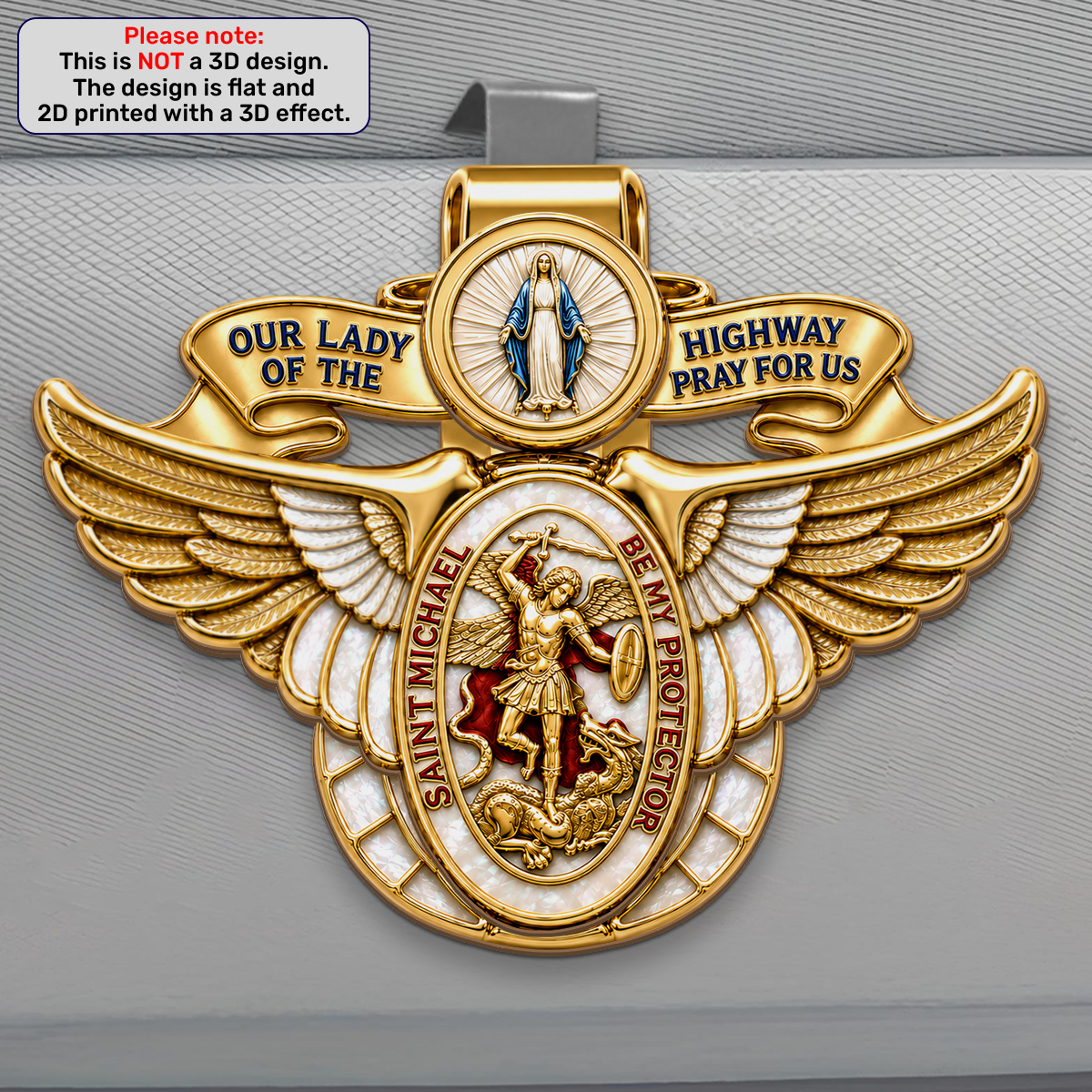 Blessed Journey Protector Medal -  Car Visor Clip