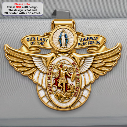Blessed Journey Protector Medal -  Car Visor Clip
