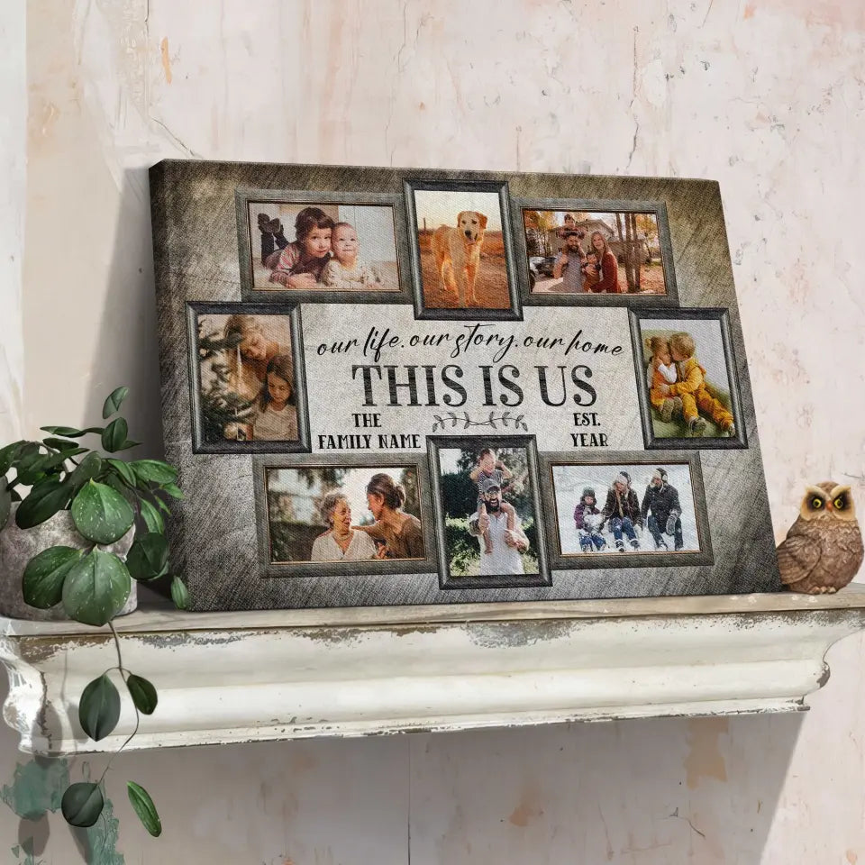 Personalized Canvas Prints, Custom Photo, Name, Family Pictures Wall Idea, Family Gift Canvas Dem Canvas