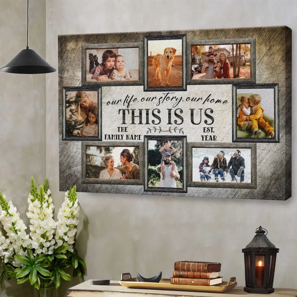 Personalized Canvas Prints, Custom Photo, Name, Family Pictures Wall Idea, Family Gift Canvas Dem Canvas