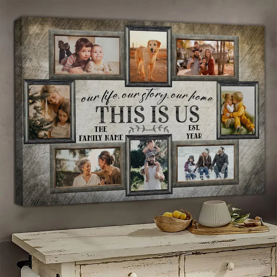 Personalized Canvas Prints, Custom Photo, Name, Family Pictures Wall Idea, Family Gift Canvas Dem Canvas