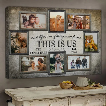 Personalized Canvas Prints, Custom Photo, Name, Family Pictures Wall Idea, Family Gift Canvas Dem Canvas
