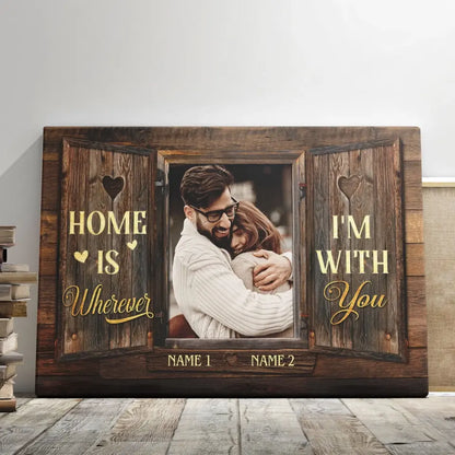 Personalized Photo Canvas Prints, Custom Photo, Couples Gifts For Him For Her, Wedding Gifts, Engagement Couple Gifts, Window Frame Dem Canvas