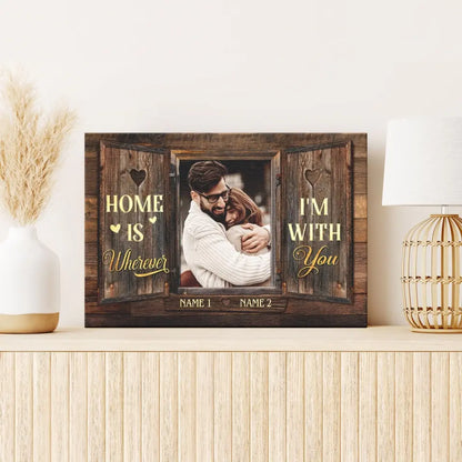 Personalized Photo Canvas Prints, Custom Photo, Couples Gifts For Him For Her, Wedding Gifts, Engagement Couple Gifts, Window Frame Dem Canvas