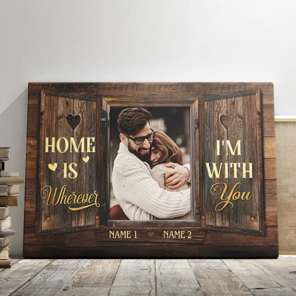 Personalized Photo Canvas Prints, Custom Photo, Couples Gifts For Him For Her, Wedding Gifts, Engagement Couple Gifts, Window Frame Dem Canvas