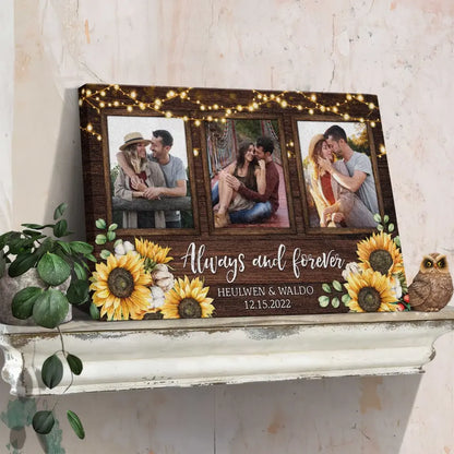 Personalized Photo Canvas Prints, Custom Photo, Couples Gifts For Him For Her, Engagement Couple Gifts, Wedding Gifts, Always And Forever Dem Canvas