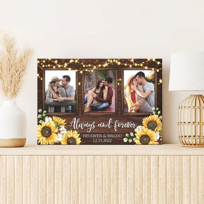 Personalized Photo Canvas Prints, Custom Photo, Couples Gifts For Him For Her, Engagement Couple Gifts, Wedding Gifts, Always And Forever Dem Canvas