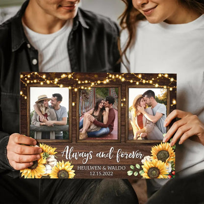 Personalized Photo Canvas Prints, Custom Photo, Couples Gifts For Him For Her, Engagement Couple Gifts, Wedding Gifts, Always And Forever Dem Canvas