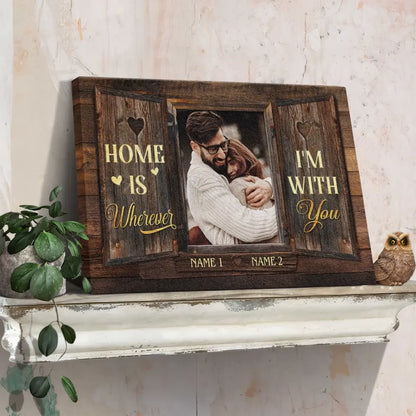 Personalized Photo Canvas Prints, Custom Photo, Couples Gifts For Him For Her, Wedding Gifts, Engagement Couple Gifts, Window Frame Dem Canvas