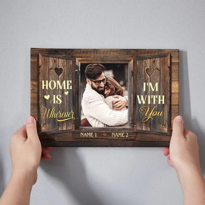 Personalized Photo Canvas Prints, Custom Photo, Couples Gifts For Him For Her, Wedding Gifts, Engagement Couple Gifts, Window Frame Dem Canvas
