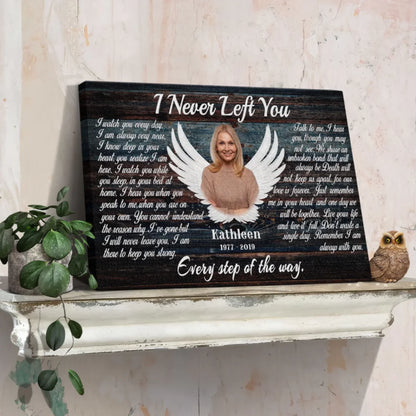 Personalized Canvas Prints, Custom Photo, Memorial Gifts, Sympathy Gifts, Angel Wings I Never Left You Love Dem Canvas