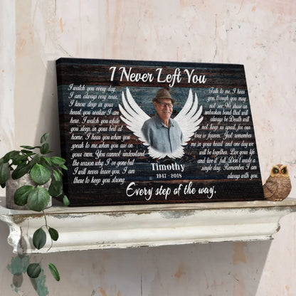 Personalized Canvas Prints, Custom Photo, Memorial Gifts, Sympathy Gifts, Angel Wings I Never Left You Love Dem Canvas