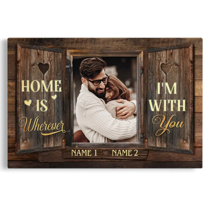 Personalized Photo Canvas Prints, Custom Photo, Couples Gifts For Him For Her, Wedding Gifts, Engagement Couple Gifts, Window Frame Dem Canvas