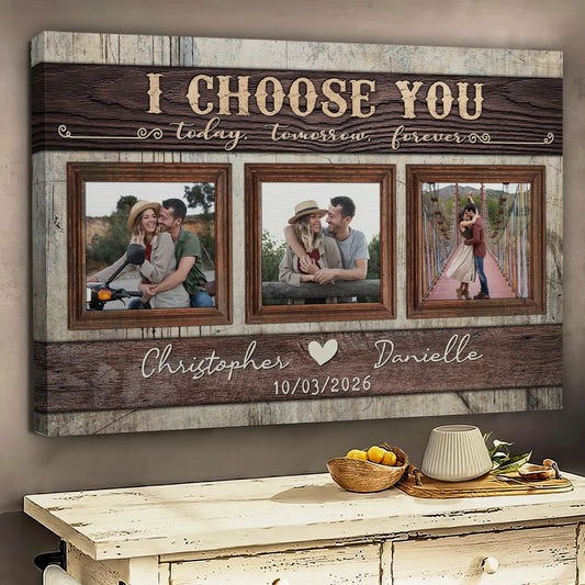 Personalized Canvas Prints, Custom Photo And Name, Anniversary Gift, Love Gifts, I Choose You Dem Canvas