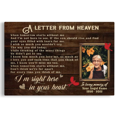 Personalized Canvas Prints, Custom Photo And Name, Memorial Gift, Sympathy Gifts, Remembrance Gifts, Remembrance Gifts Dem Canvas