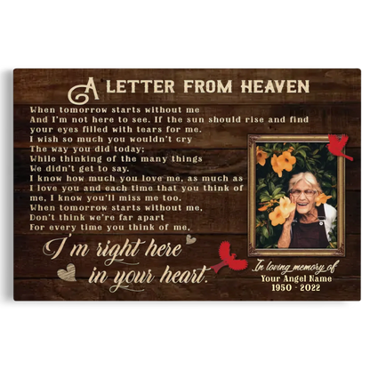 Personalized Canvas Prints, Custom Photo And Name, Memorial Gift, Sympathy Gifts, Remembrance Gifts, Remembrance Gifts Dem Canvas