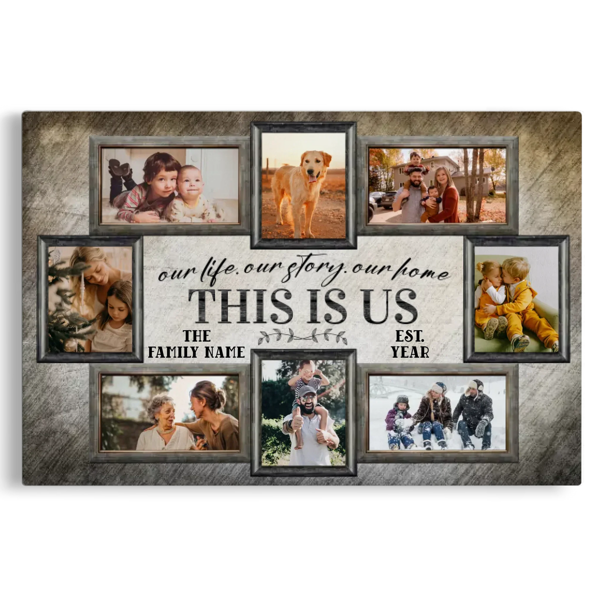 Personalized Canvas Prints, Custom Photo, Name, Family Pictures Wall Idea, Family Gift Canvas Dem Canvas