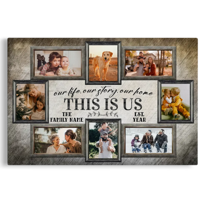 Personalized Canvas Prints, Custom Photo, Name, Family Pictures Wall Idea, Family Gift Canvas Dem Canvas