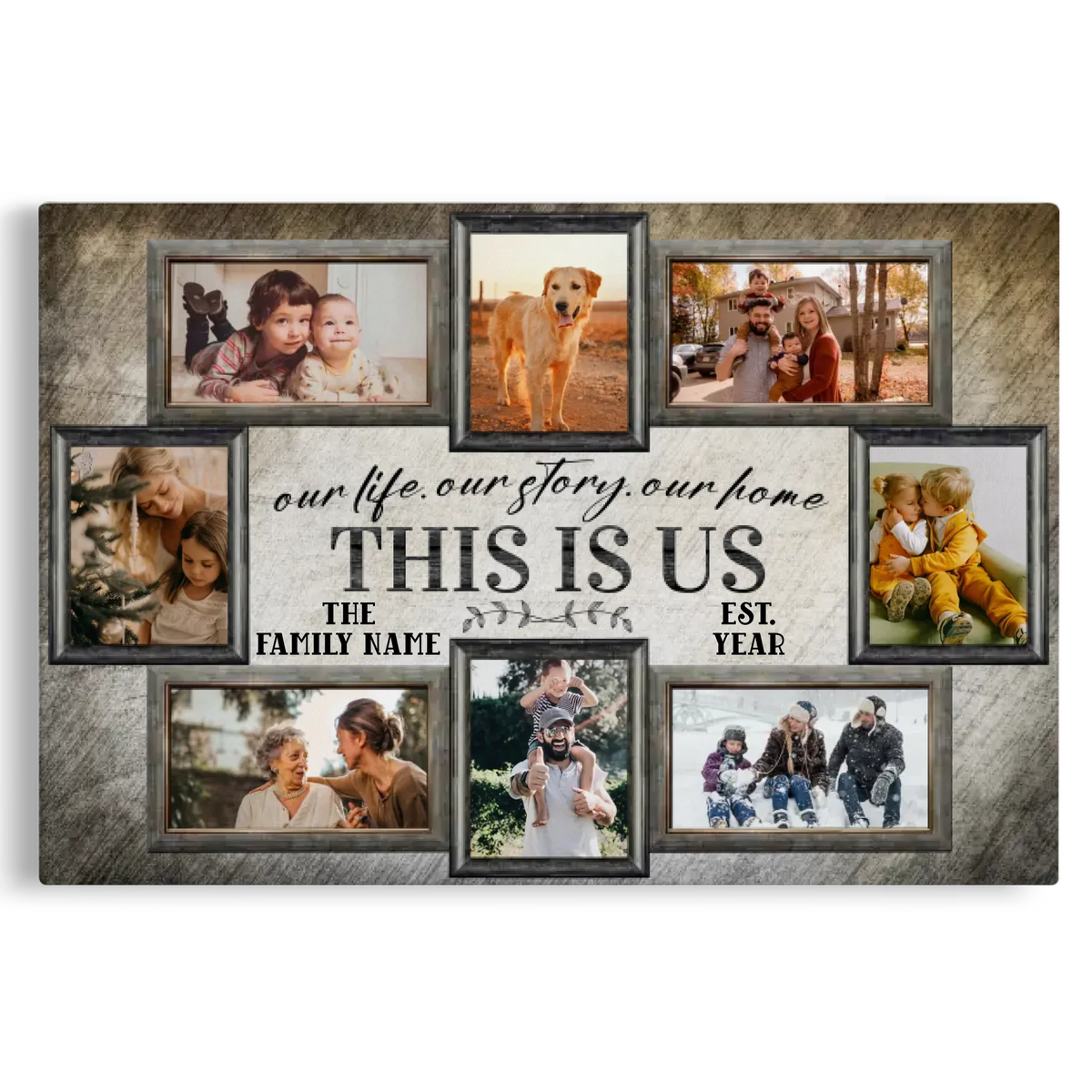 Personalized Canvas Prints, Custom Photo, Name, Family Pictures Wall Idea, Family Gift Canvas Dem Canvas