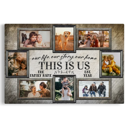 Personalized Canvas Prints, Custom Photo, Name, Family Pictures Wall Idea, Family Gift Canvas Dem Canvas