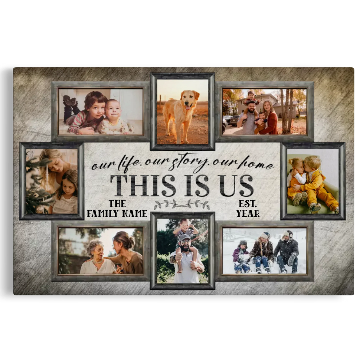 Personalized Canvas Prints, Custom Photo, Name, Family Pictures Wall Idea, Family Gift Canvas Dem Canvas