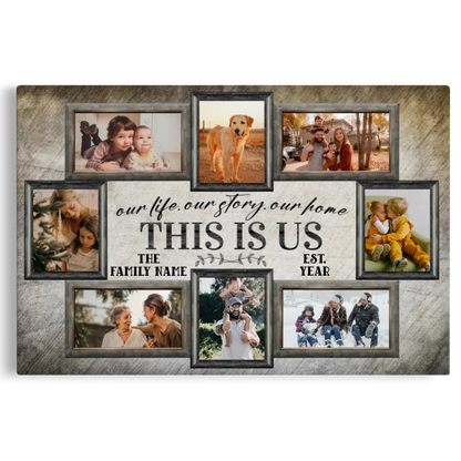 Personalized Canvas Prints, Custom Photo, Name, Family Pictures Wall Idea, Family Gift Canvas Dem Canvas