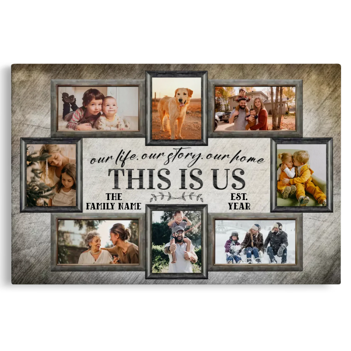 Personalized Canvas Prints, Custom Photo, Name, Family Pictures Wall Idea, Family Gift Canvas Dem Canvas