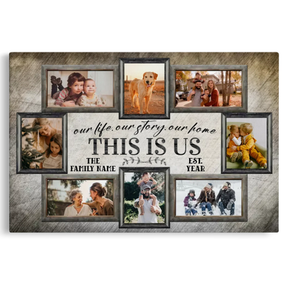 Personalized Canvas Prints, Custom Photo, Name, Family Pictures Wall Idea, Family Gift Canvas Dem Canvas