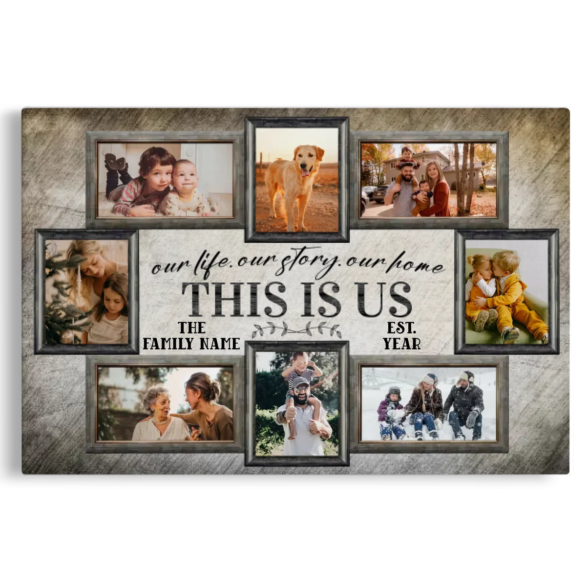Personalized Canvas Prints, Custom Photo, Name, Family Pictures Wall Idea, Family Gift Canvas Dem Canvas