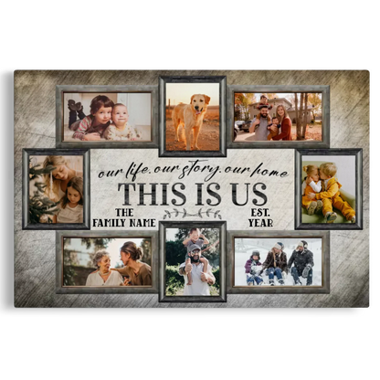 Personalized Canvas Prints, Custom Photo, Name, Family Pictures Wall Idea, Family Gift Canvas Dem Canvas
