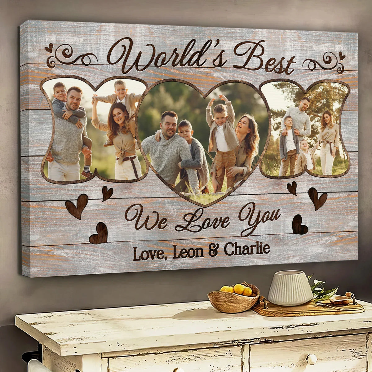 Mother's Day Personalized Canvas Prints - Custom Photo & Text - 5 Sizes - Gift For Mom From Daughter & Son, World's Best Mom, We Love You - Dem Canvas