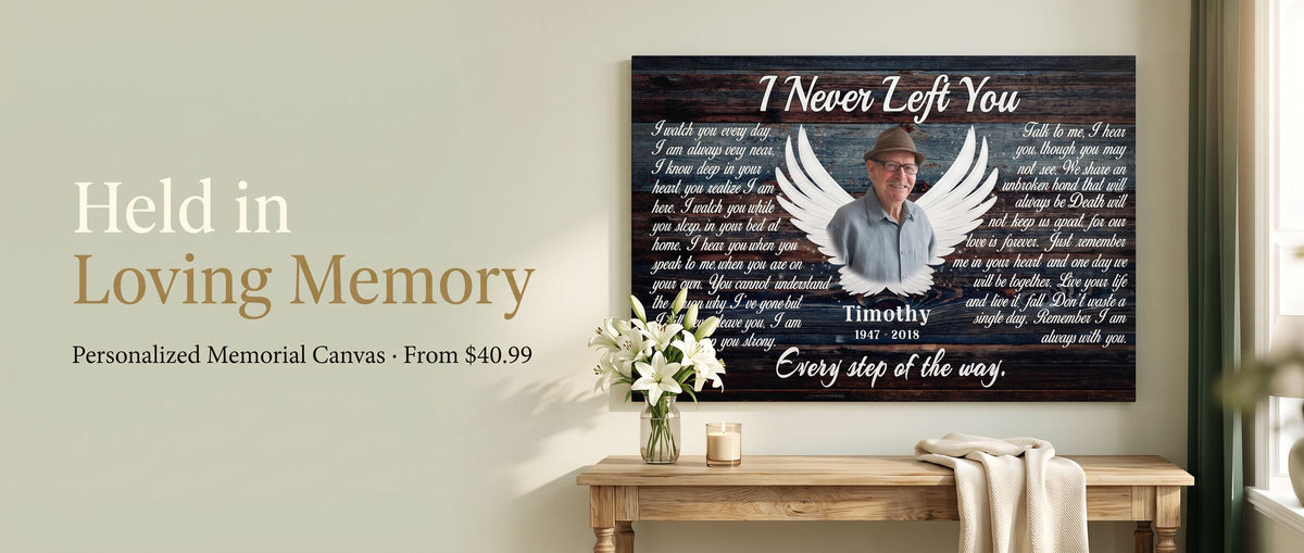 Held in Loving Memory — personalized memorial canvas