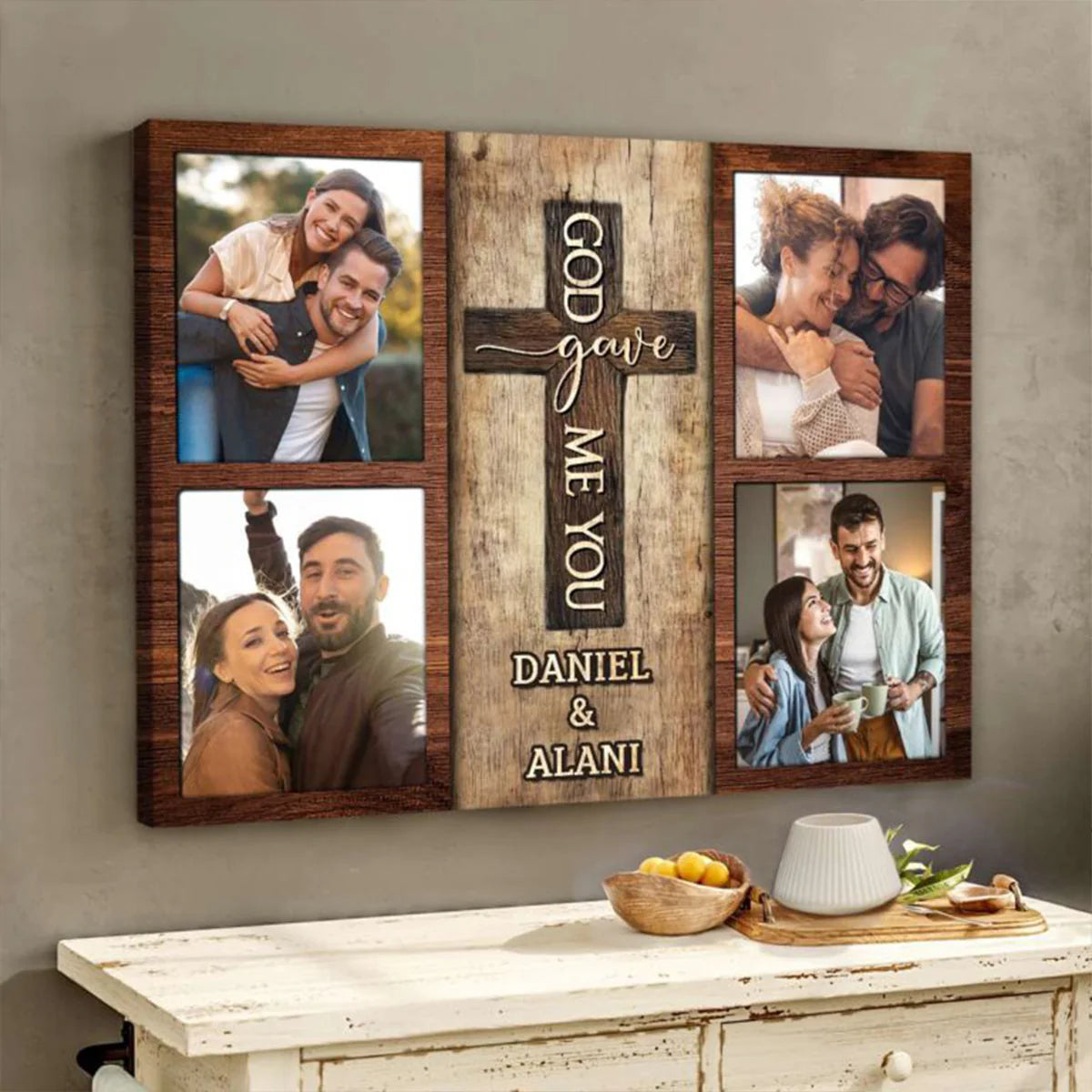 Custom God Gave Me You Canvas personalization view for Couples