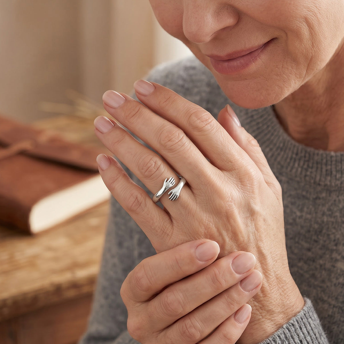 Till The Day We’re Together Again - Personalized Hug Ring