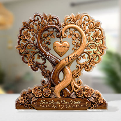 Two Roots One Heart - Personalized Custom Shaped Acrylic Plaque